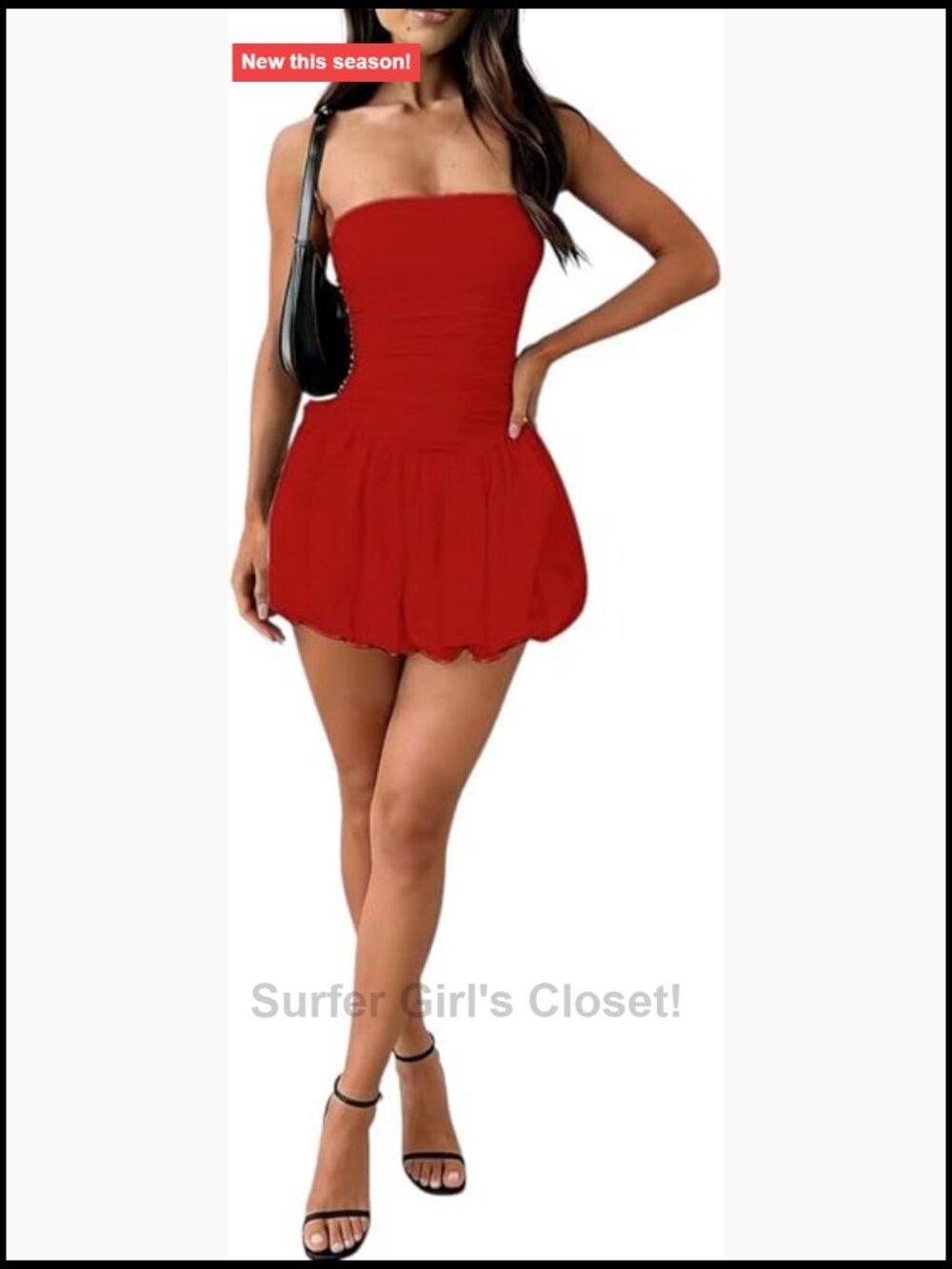 Strapless Ruched Mini Dress Bubble Hem Tube Top Party Bodycon